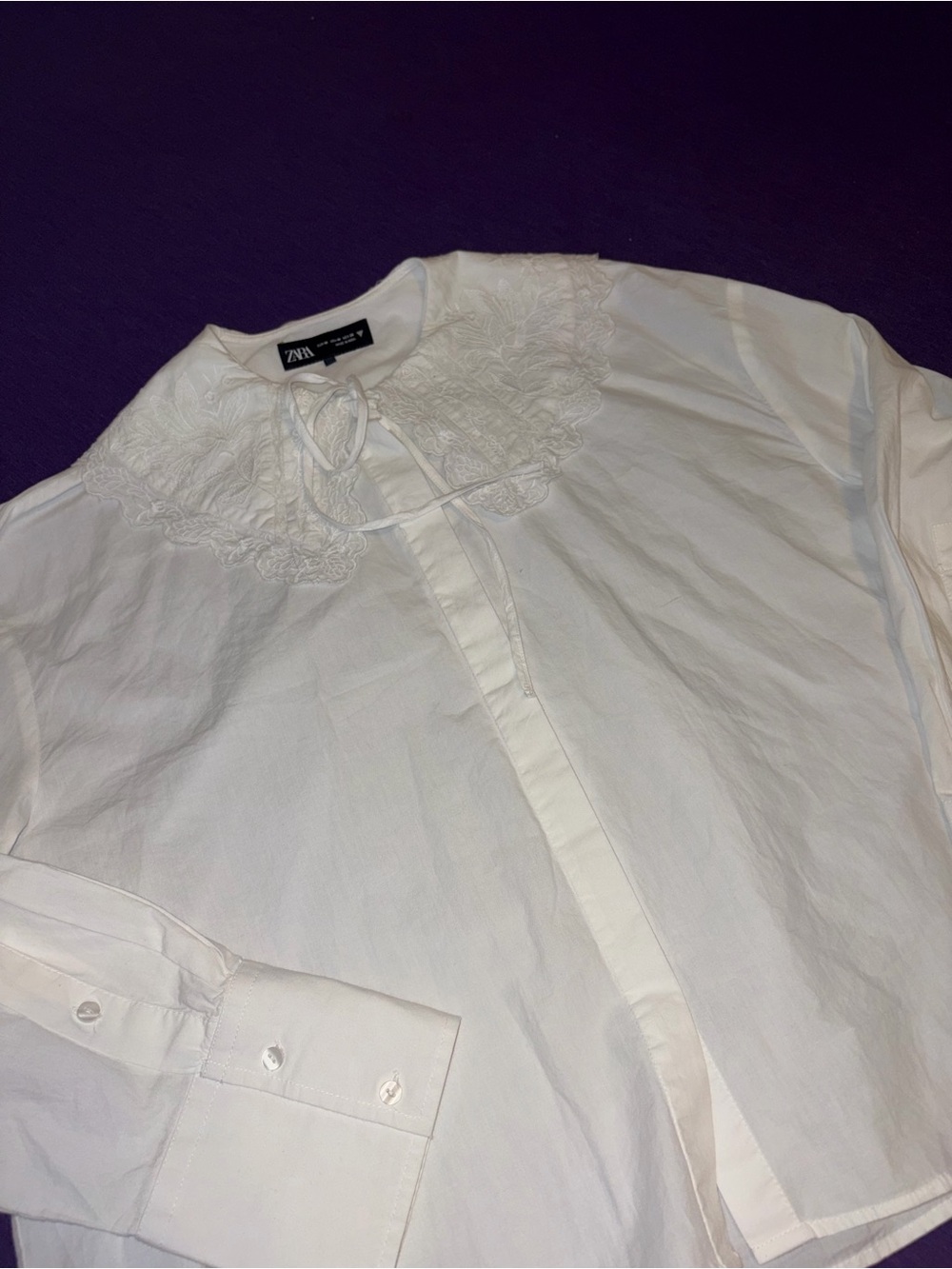 2 Zara Button Up Top’s with Peter Pan Collars- Basically New! - Picture 4 of 8